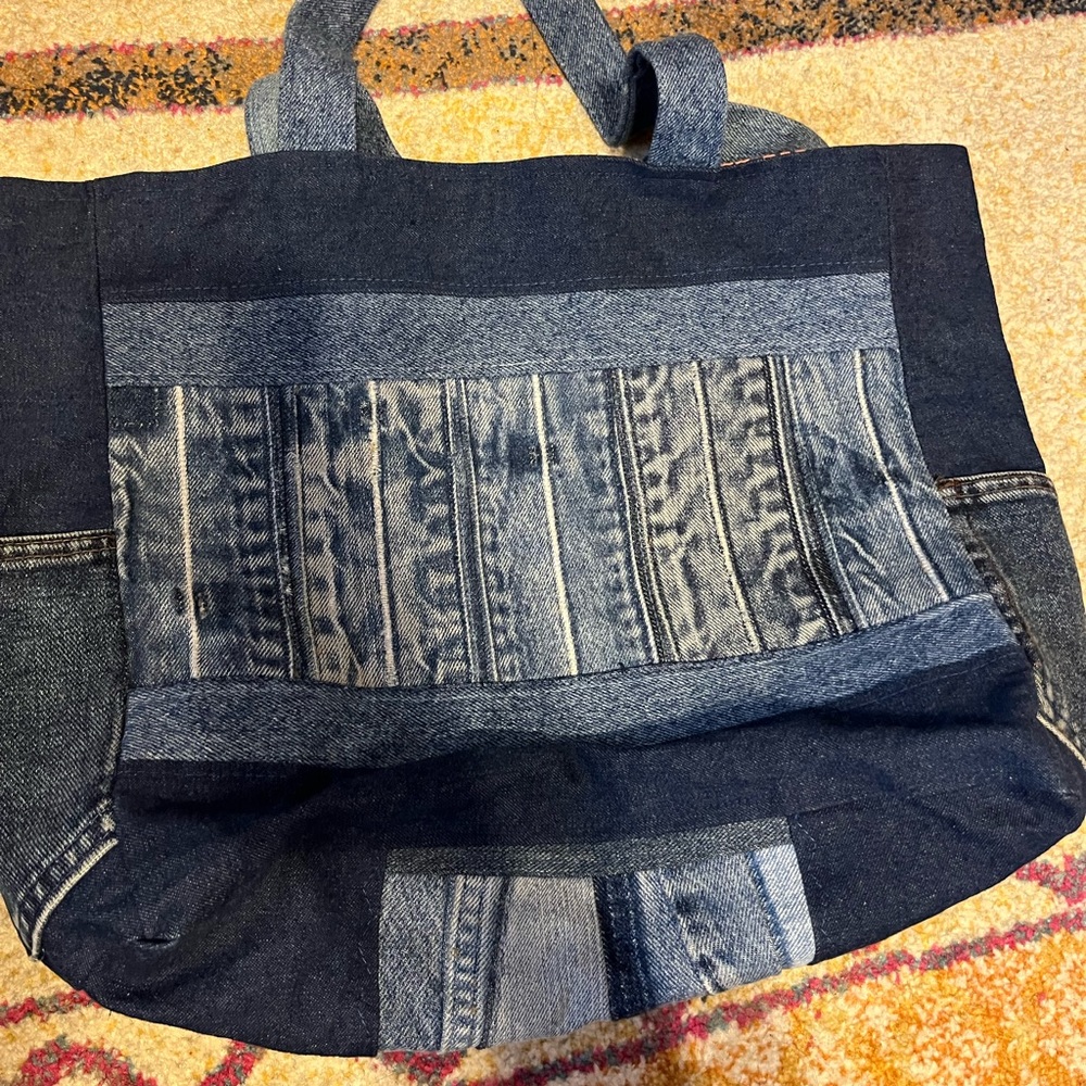 Handmade tote (made from recycled jeans)